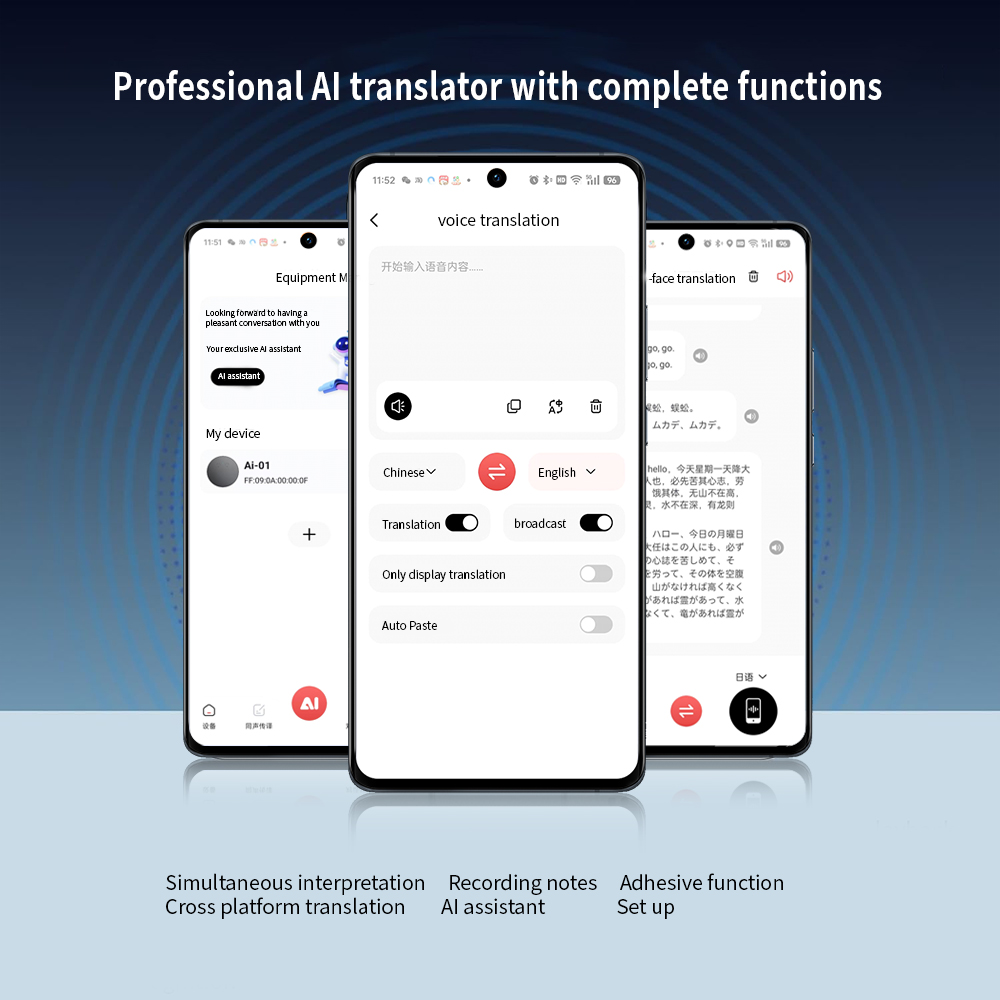 FOF 3-in-1 AI Smart Translator & Recorder, Cross-Platform Voice Translator for Chat Apps, Simultaneous Interpreter, Wearable Audio Recording Badge for Business & Travel A01 - Image 7