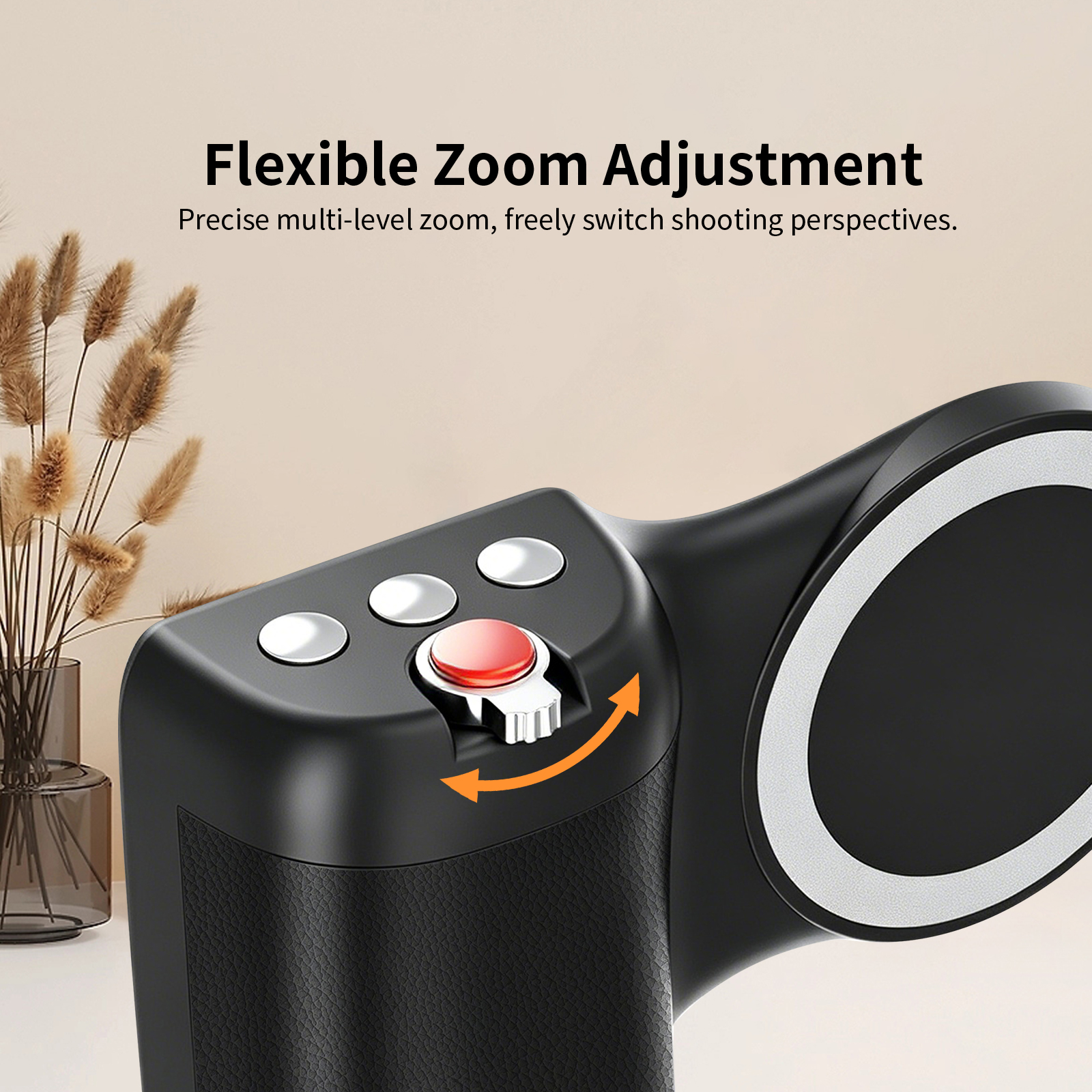 FOF Magnetic Camera Grip Bluetooth Smartphone Shutter, Wireless Charging Phone Handle Grip, Adjustable Focus Photo Stabilizer Selfie Stand for Android, Google Pixel A02 - Image 6