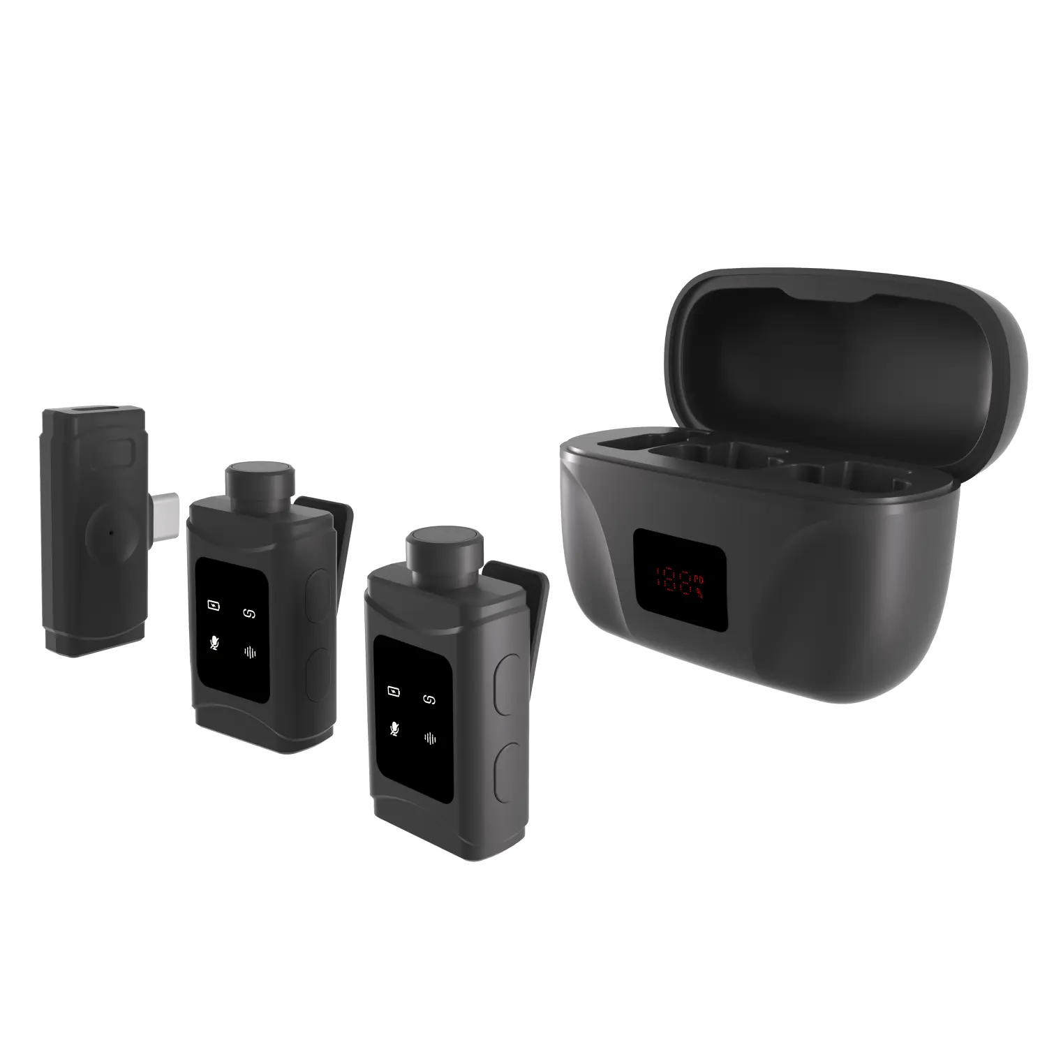 FOF Dual Wireless Lavalier Microphone with Charging Case, AI-Powered & Smart Recording Mic for Phone, Noise Reduction Lapel Mic for Vlog, Live Streaming, Interview - Image 3