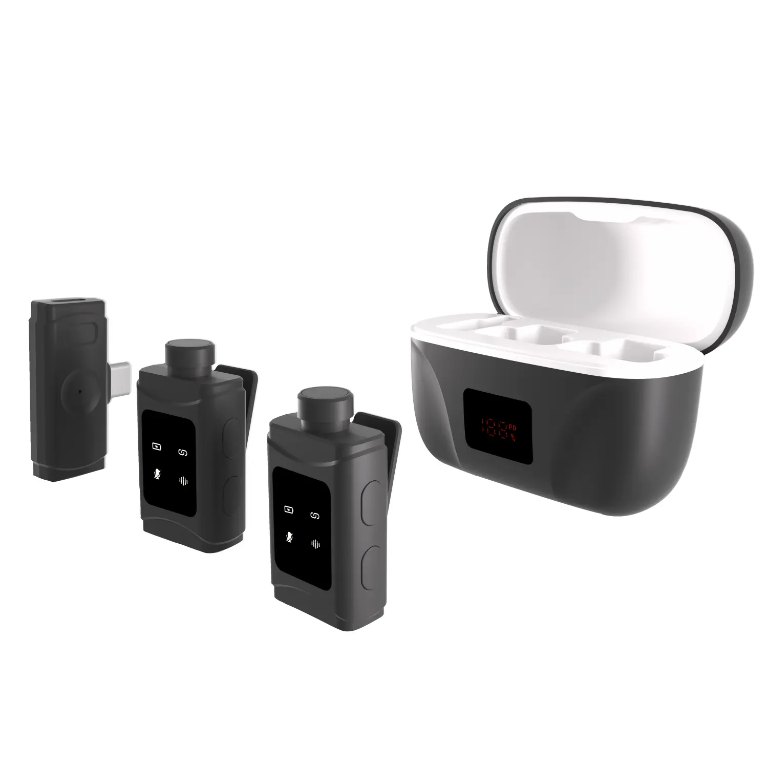 FOF Dual Wireless Lavalier Microphone with Charging Case, AI-Powered & Smart Recording Mic for Phone, Noise Reduction Lapel Mic for Vlog, Live Streaming, Interview - Image 7